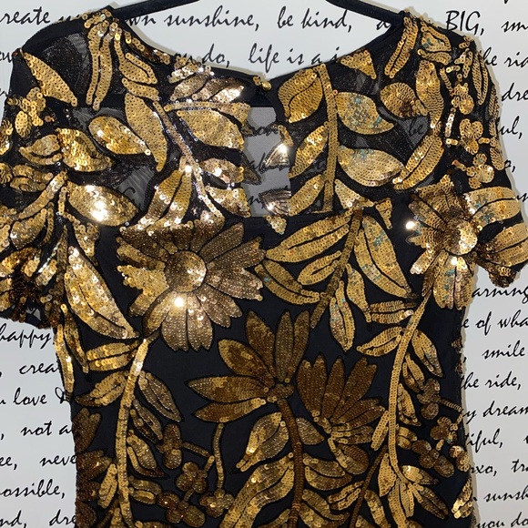 MAEVE SHORT-SLEEVE SHEER EMBELLISHED MINI DRESS - Picture 7 of 10